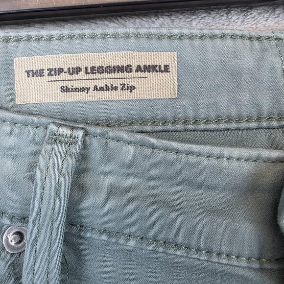 AG Adriano Goldschmied Jeans Womens 27 Zip-Up Legging Ankle Green Made USA - Picture 3 of 16